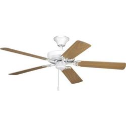 52 in. 5-Blade Indoor Ceiling Fan with 3-Speed Reversible Motor and Blades in White
