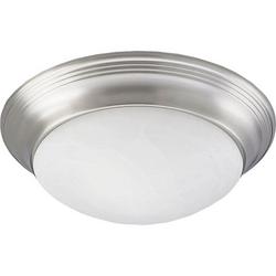 12 in. 1-Light 60W Flush Mount Ceiling Fixture Light in Bright Nickel