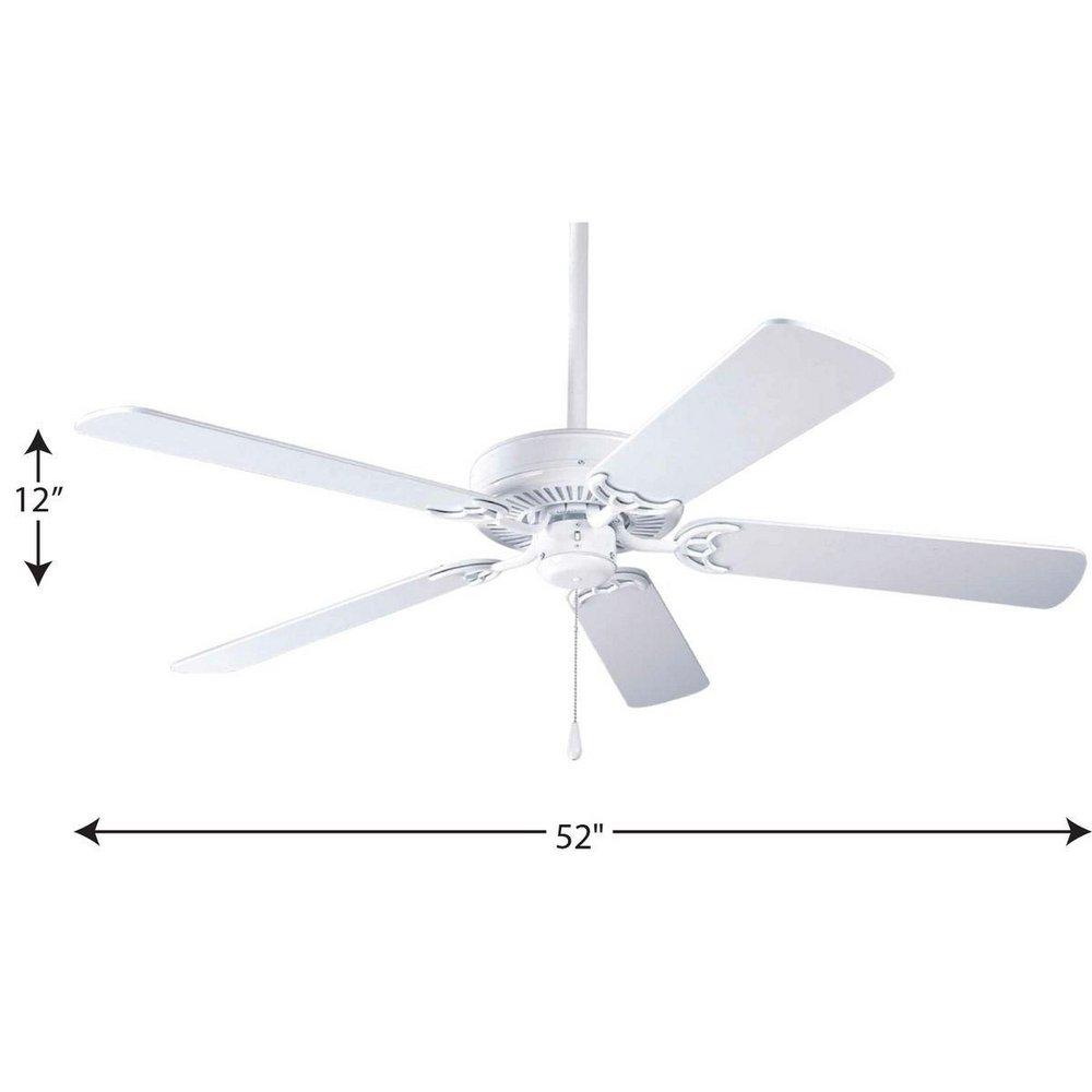 Progress Lighting White 52 in. 5-Blade Ceiling Fan 