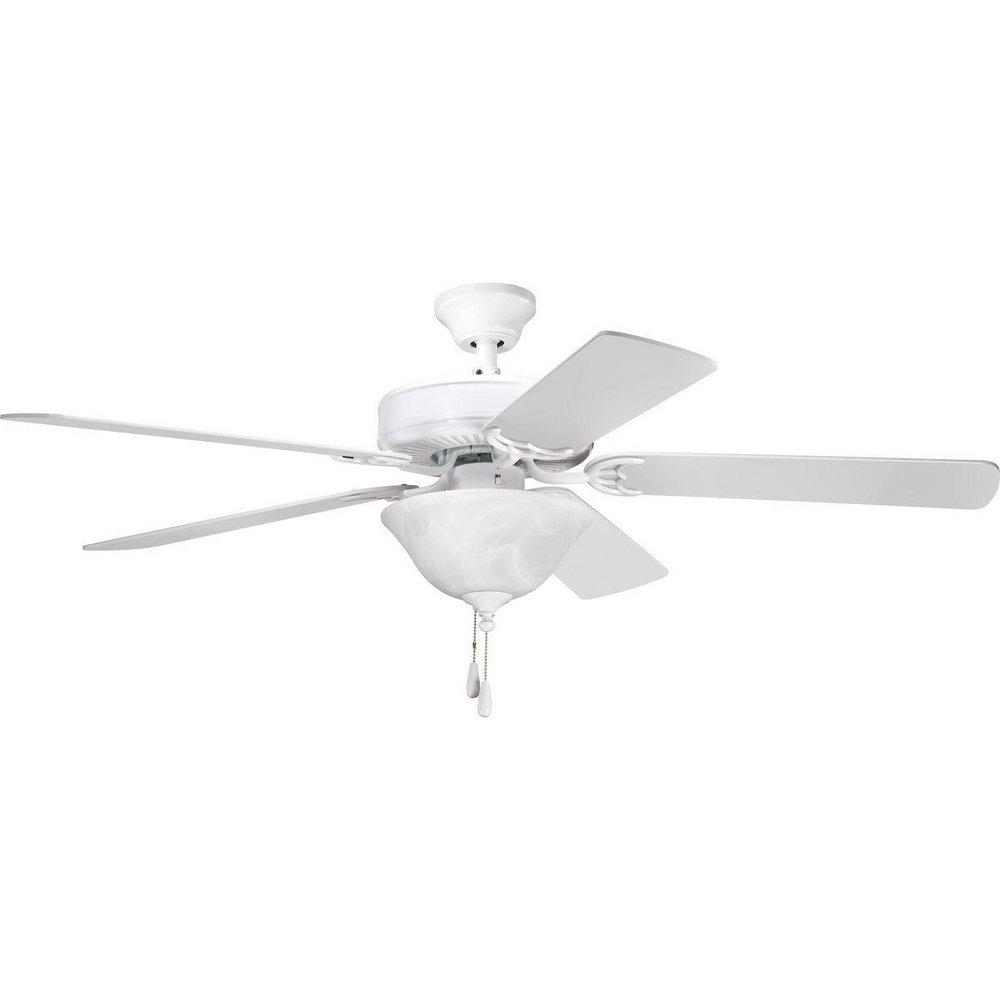 Progress Lighting White 52 in. 5-Blade Ceiling Fan 