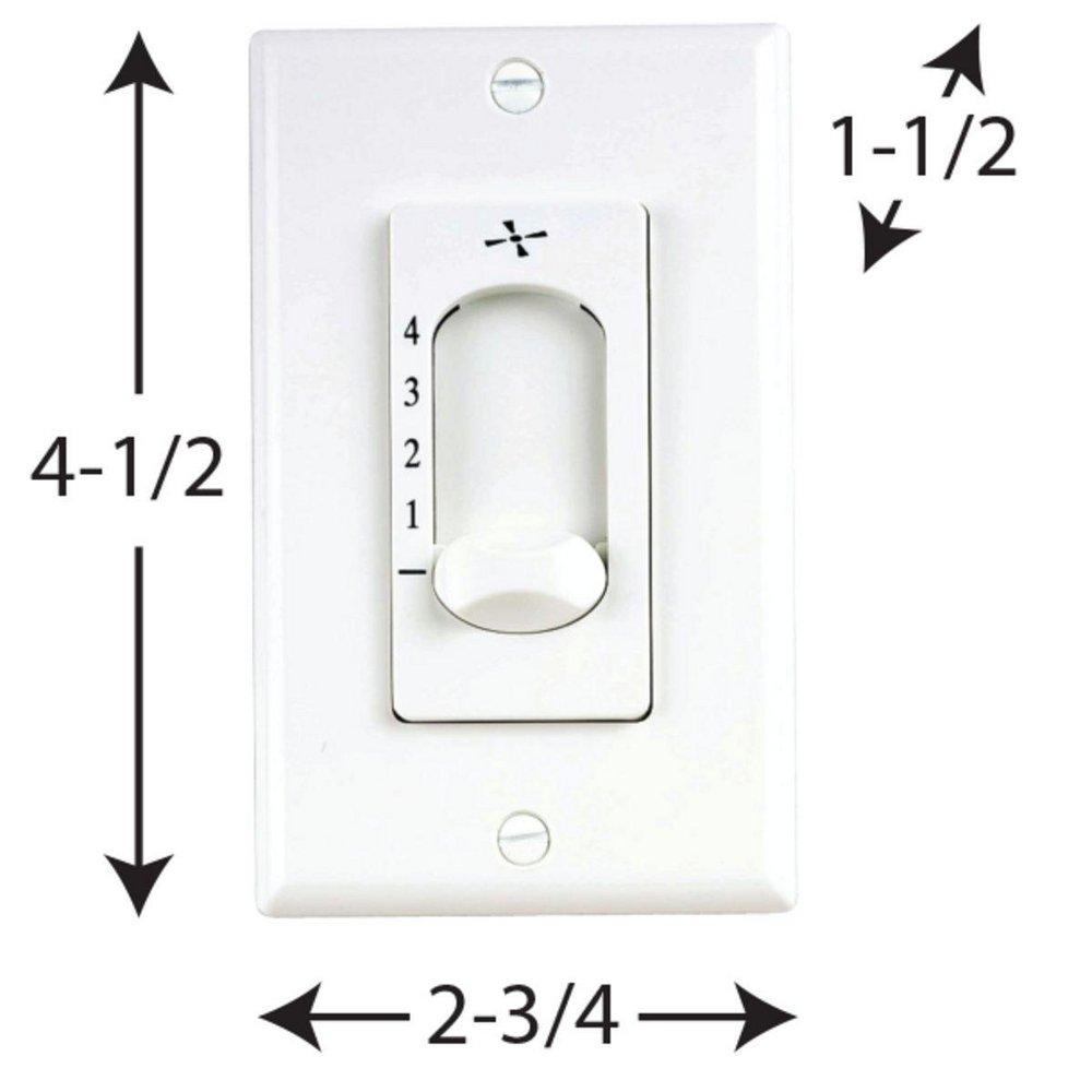 Progress Lighting White 4-Speed Fan Wall Switch 