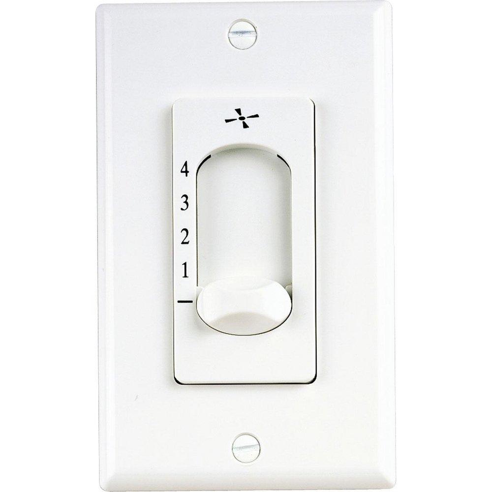 Progress Lighting White 4-Speed Fan Wall Switch 