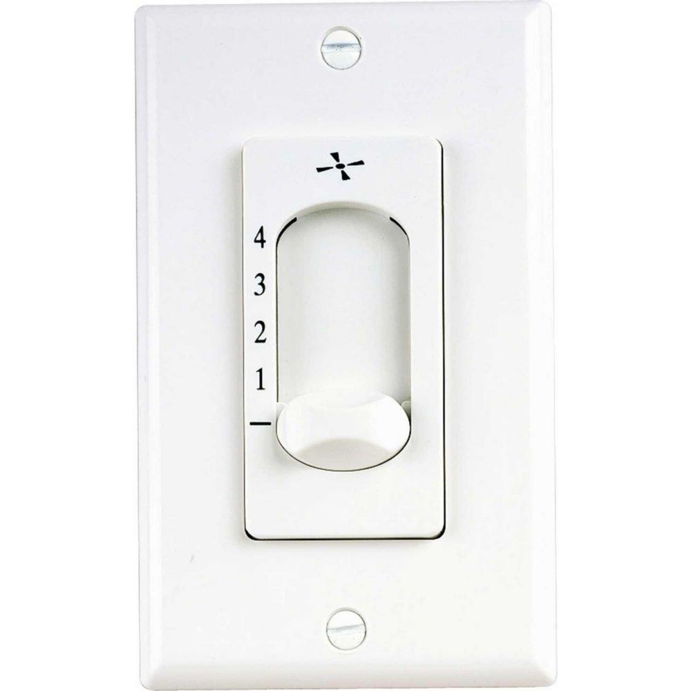 Progress Lighting White 4-Speed Fan Wall Switch 