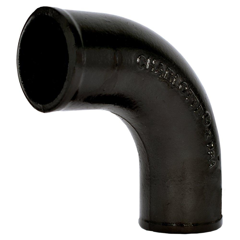 Black No Hub 90 Degree Cast Iron 1/4 Bend 