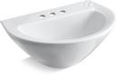 19-3/4 x 14 in. D-shaped Pedestal Bathroom Sink in White