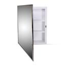 Jensen Basic White 16 x 20 in. Recessed Glass Mirror Door Molded Medicine Cabinet 