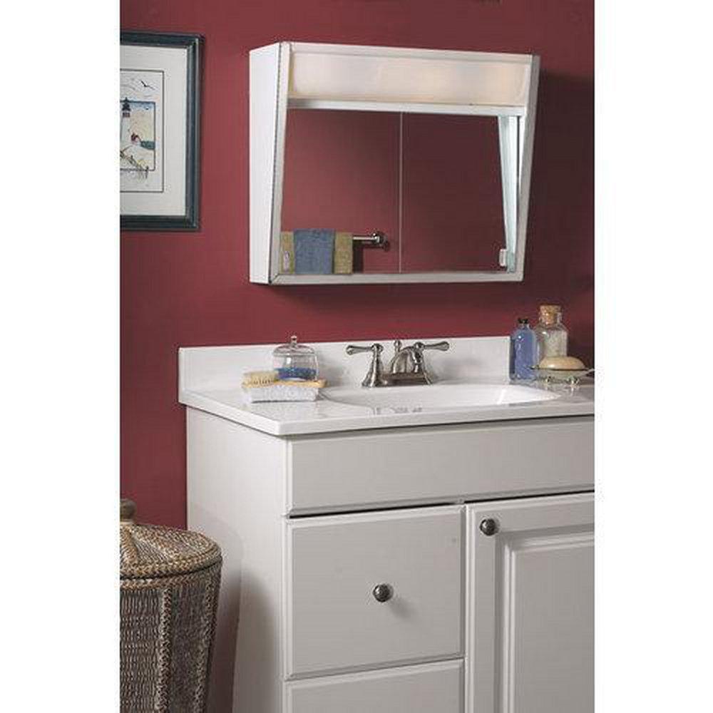 Rangaire White 23-3/4 x 19-3/8 x 7-7/16 in. Mirror Medicine Cabinet 
