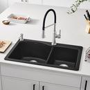 BLANCO Anthracite 33 x 22 in. 1 Hole Composite Double Bowl Dual Mount Kitchen Sink 