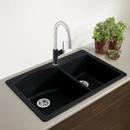 BLANCO Anthracite 33 x 22 in. 1 Hole Composite Double Bowl Dual Mount Kitchen Sink 