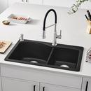 BLANCO Anthracite 33 x 22 in. 1 Hole Composite Double Bowl Dual Mount Kitchen Sink 