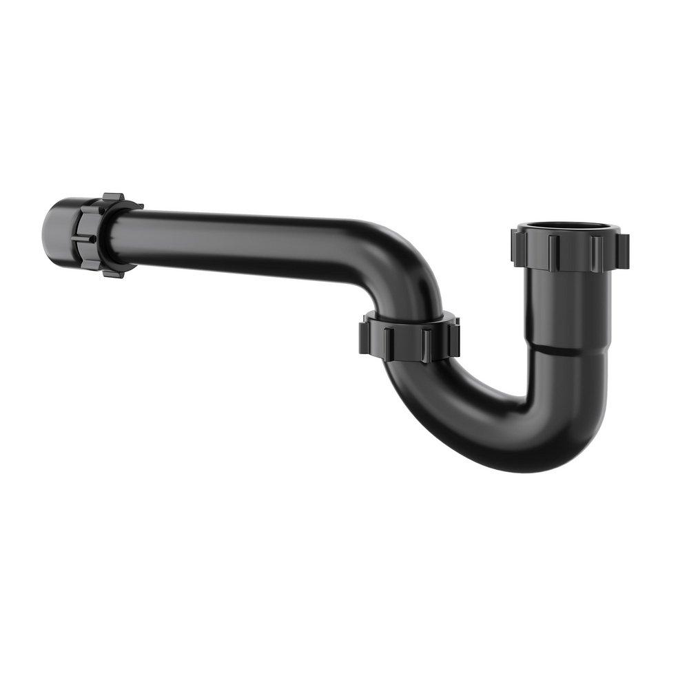 1-1/4 x 1-1/2 in. Plastic Slip Joint Tubular P-Trap in Black 