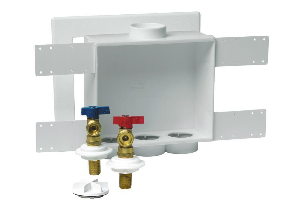 Oatey&reg; White 9-43/100 in x 9-61/100 in x 3-73/100 in Washing Machine Supply Box 