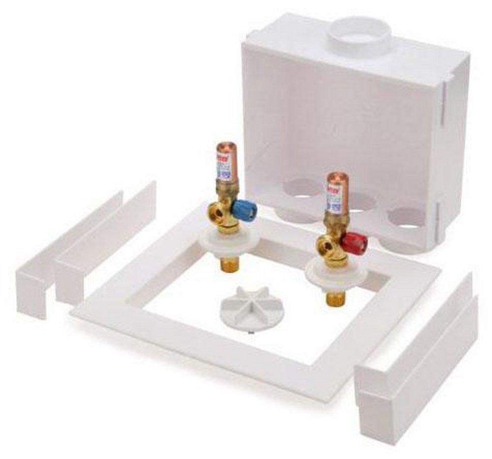 Oatey&reg; White 9-43/100 in x 9-61/100 in x 3-73/100 in Washing Machine Supply Box 