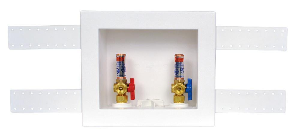 Oatey&reg; White 9-43/100 in x 9-61/100 in x 3-73/100 in Washing Machine Supply Box 