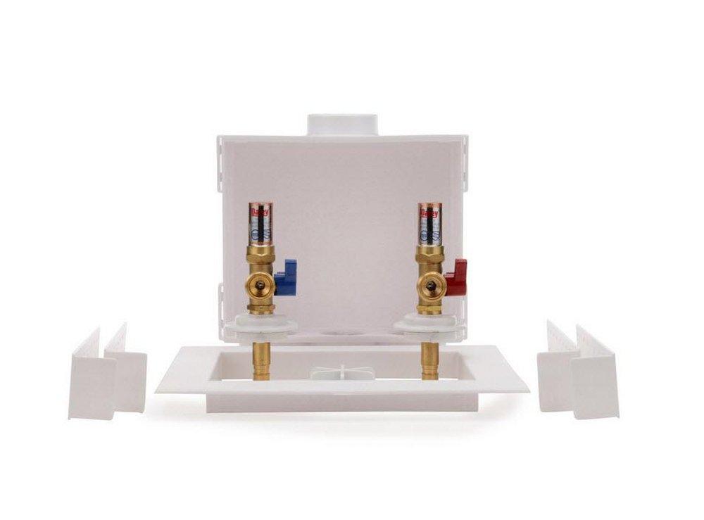 Oatey&reg; White 9-43/100 in x 9-61/100 in x 3-73/100 in Washing Machine Supply Box 