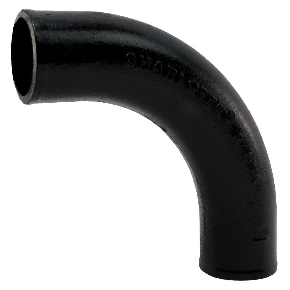 Black No Hub 90 Degree Cast Iron Short Sweep 1/4 Bend 