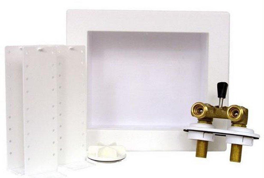 Oatey&reg; White 9-43/100 in x 9-61/100 in x 3-73/100 in Washing Machine Supply Box 