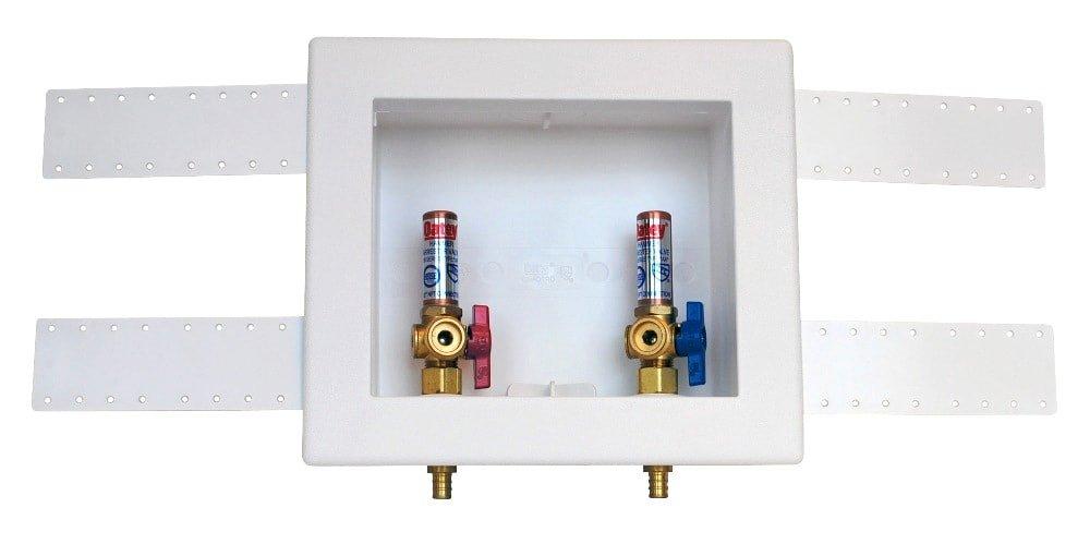 Oatey&reg; White 9-43/100 in x 9-61/100 in x 3-73/100 in Washing Machine Supply Box 