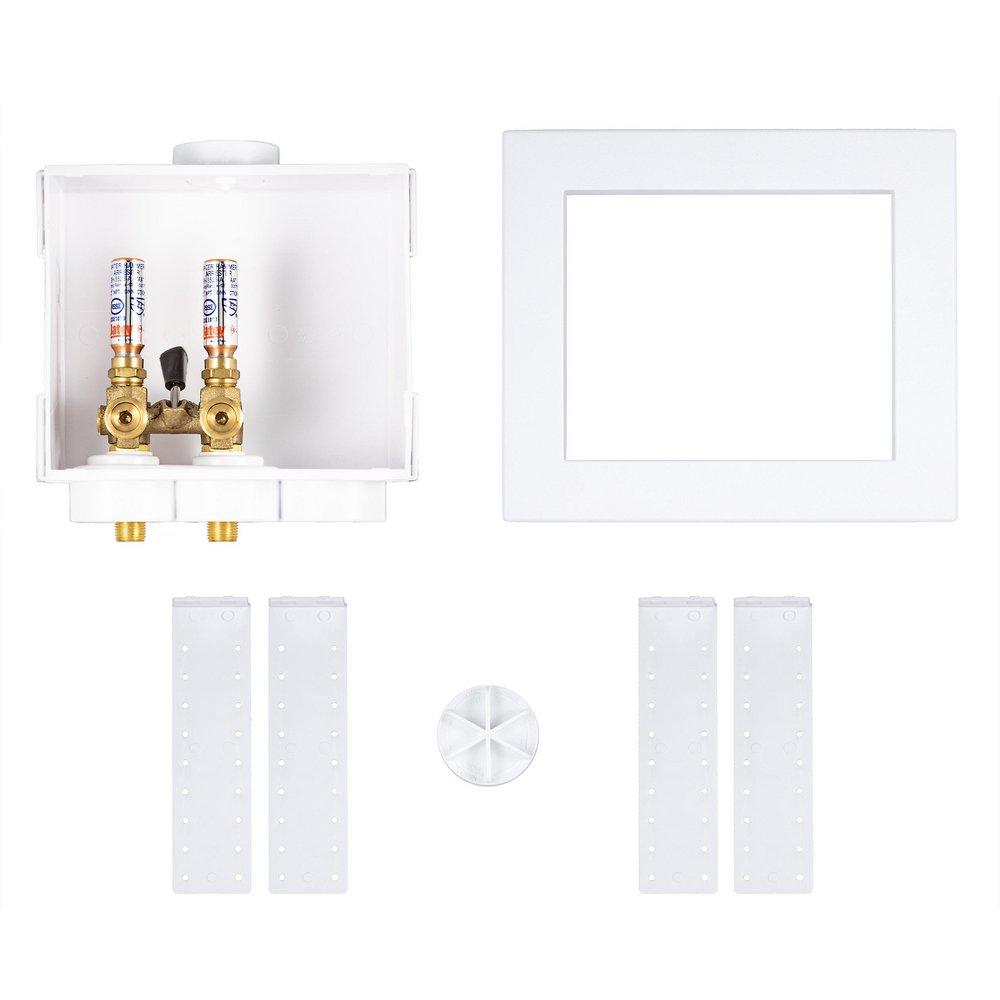 Oatey&reg; White 9-43/100 in x 9-61/100 in x 3-73/100 in Washing Machine Supply Box 