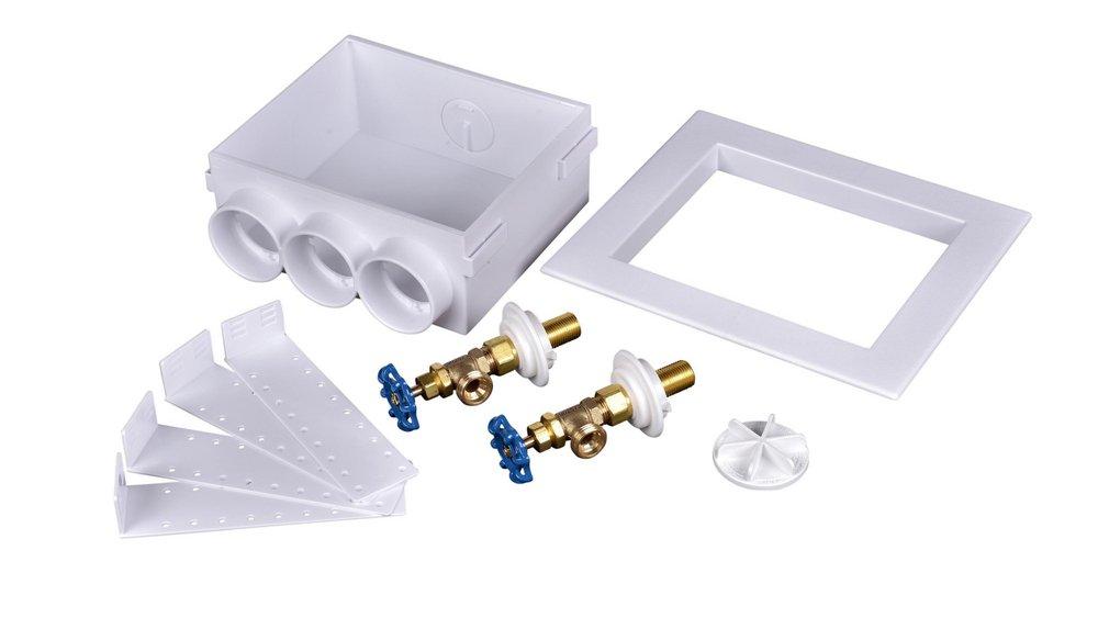 Oatey&reg; White 9-43/100 in x 9-61/100 in x 3-73/100 in Washing Machine Supply Box 
