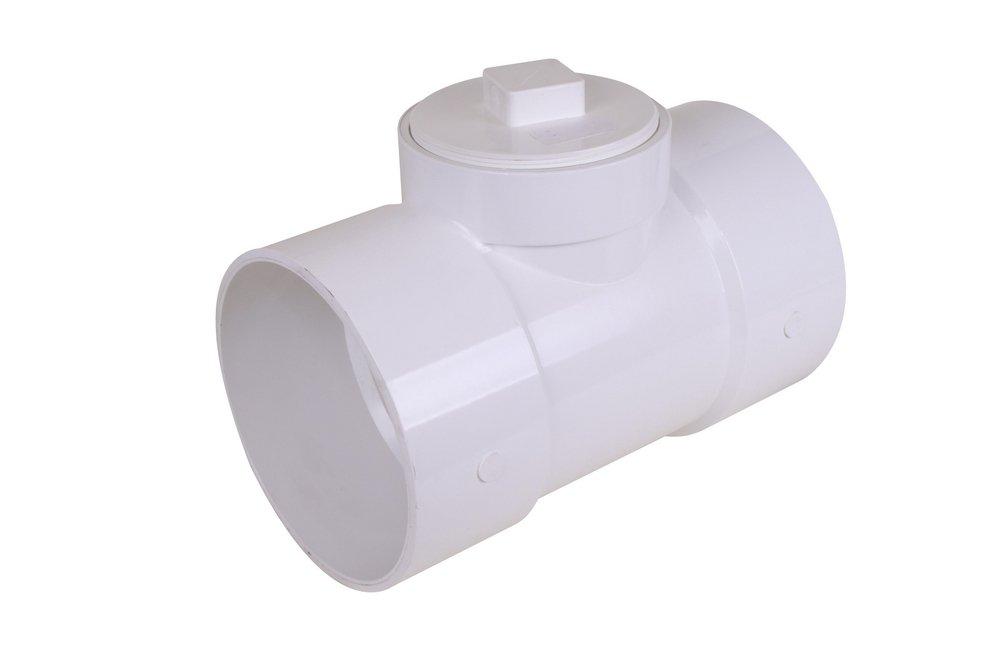 Multi-Fittings Corporation White Hub Reducing, Clean-Out and DWV Schedule 40 PVC Tee with Plug 