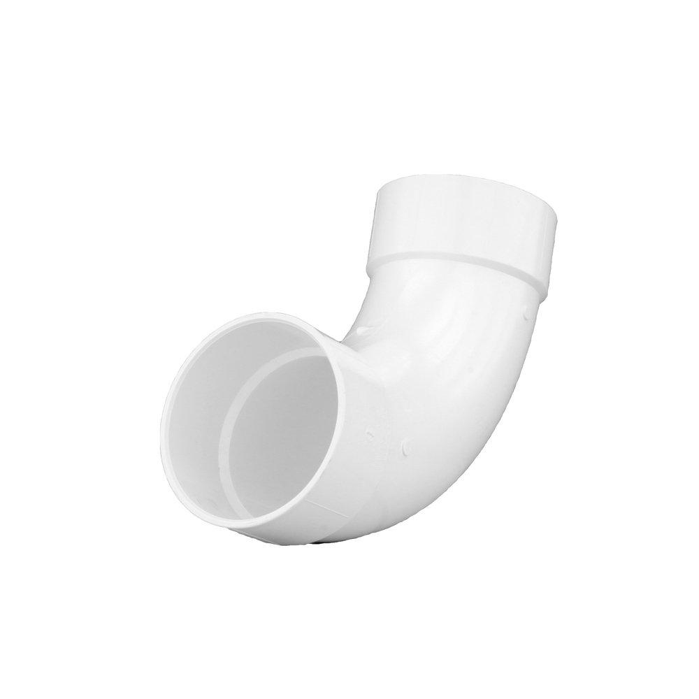 White PVC DWV 90&deg; Long Turn Elbow 