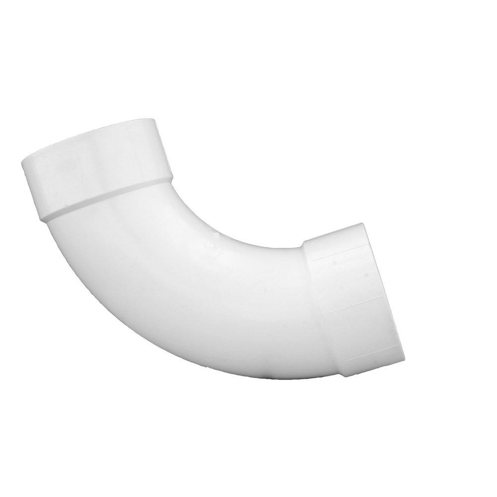 White PVC DWV 90&deg; Long Turn Elbow 