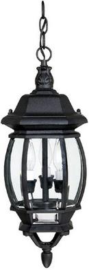 3-Lamp Outdoor Hanging Lantern in Black