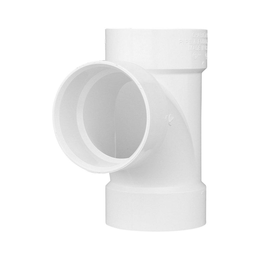 White PVC DWV Sanitary Tee 