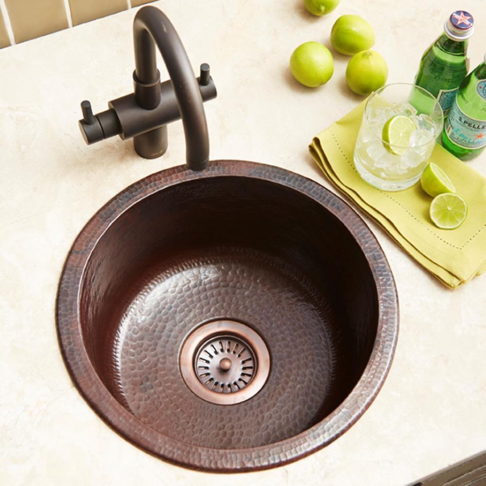 Native Trails Antique 15 x 15 in. Dual Mount Copper Bar Sink 