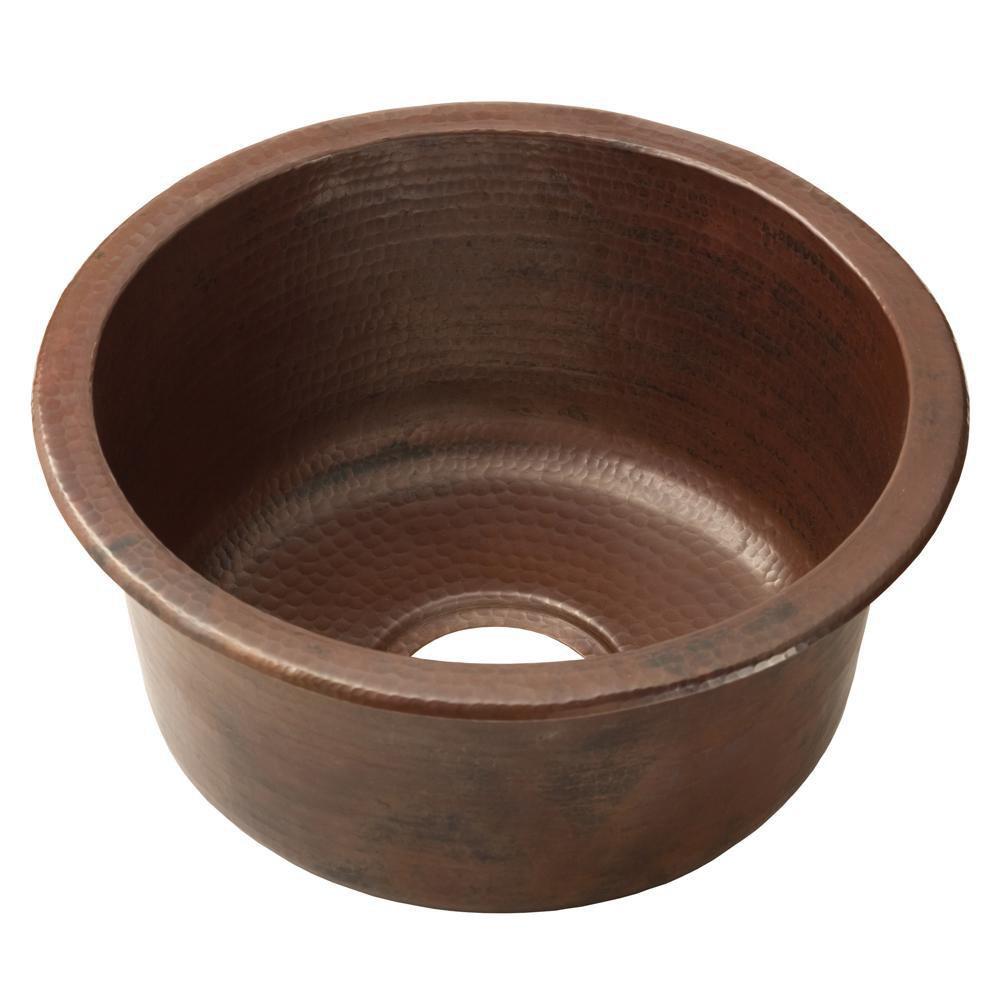Native Trails Antique 15 x 15 in. Dual Mount Copper Bar Sink 