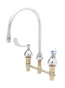 T&S Brass Chrome Plated Two Handle Widespread Bathroom Sink Faucet 