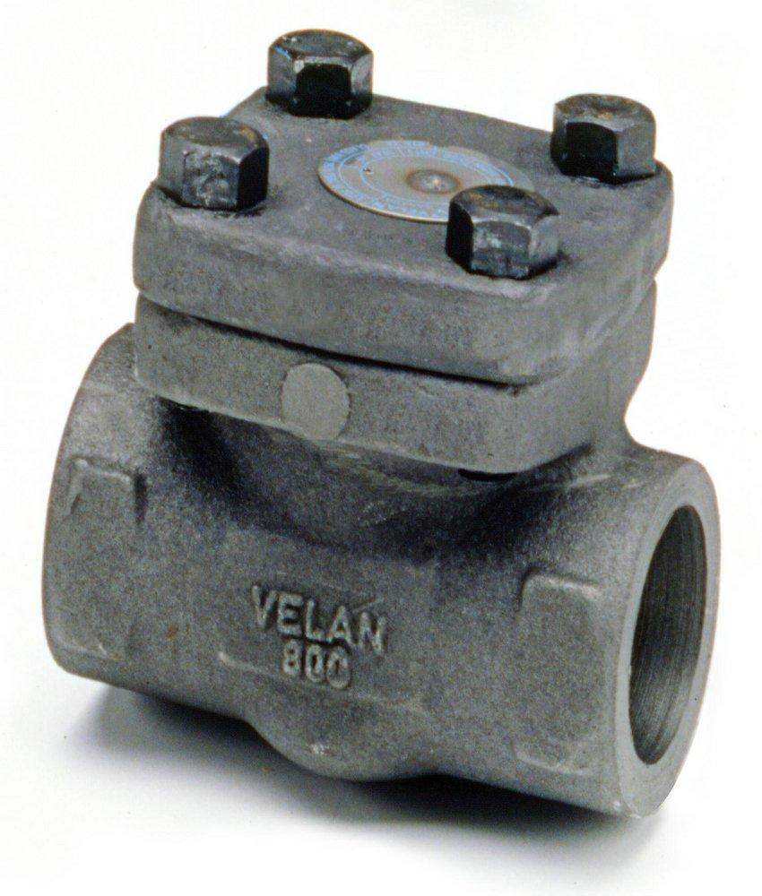 Velan Valve 800# SW A105 T8 Piston Check Valve Reduced Port Bolted Cover, Spring Loaded, Forged Steel 
