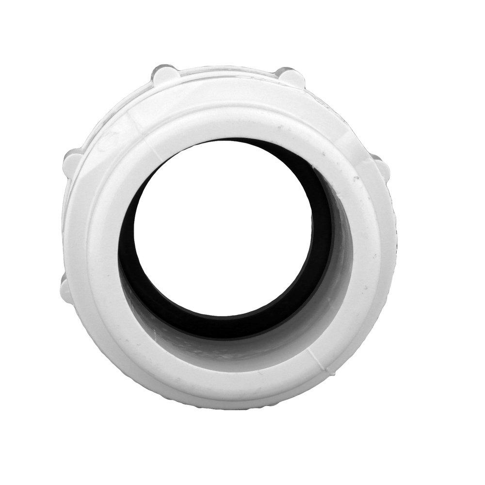 White PVC DWV Male Trap Adapter with Washer (1-1/2 & 1-1/4 in.) & Plastic Nut 
