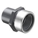 1/2 x 1/4 in. Spigot x SR FIPT Reducing Schedule 80 PVC Adapter with Stainless Steel Thread