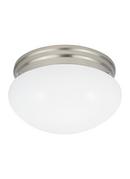 5-1/4 x 9-1/2 in. 60 W 2-Light Medium Flush Mount Close-to-Ceiling Fixture in Brushed Nickel