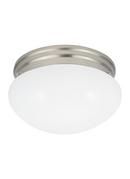 Visual Comfort & Co. Generation Lighting Brushed Nickel 5-1/4 x 9-1/2 in. 60 W 2-Light Medium Flush Mount Close-to-Ceiling Fixture 