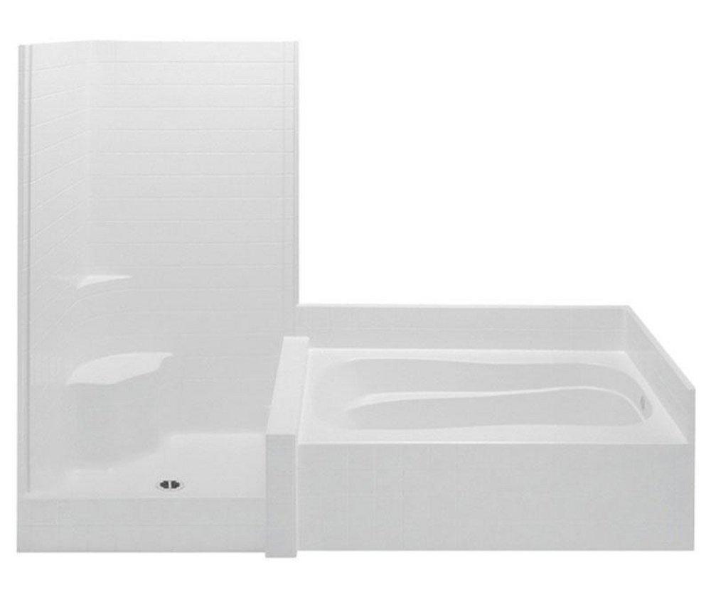 Aquatic White 42 x 102 in. Tub and Shower with Right Hand Drain 