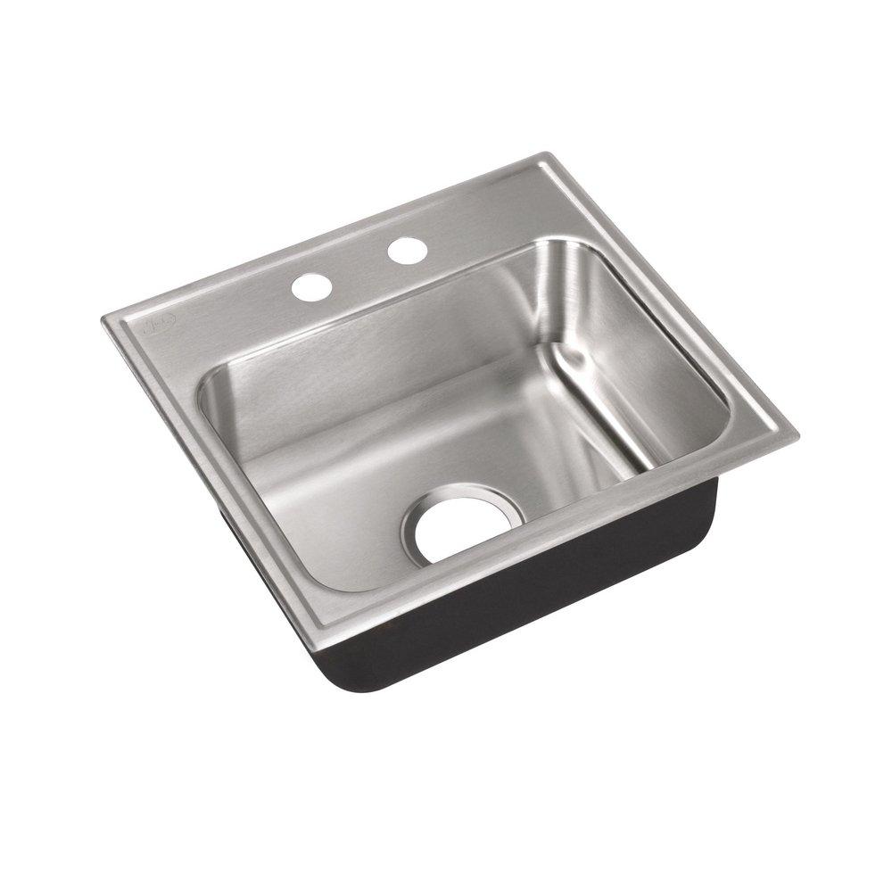 Just Manufacturing Brushed Steel 19 x 17-1/2 in. Stainless Steel Single Bowl Drop-in Kitchen Sink in No. 4 