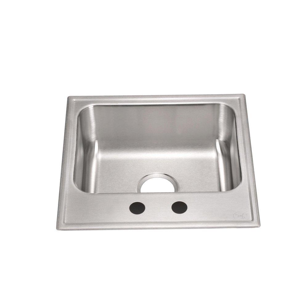 Just Manufacturing Brushed Steel 19 x 17-1/2 in. Stainless Steel Single Bowl Drop-in Kitchen Sink in No. 4 