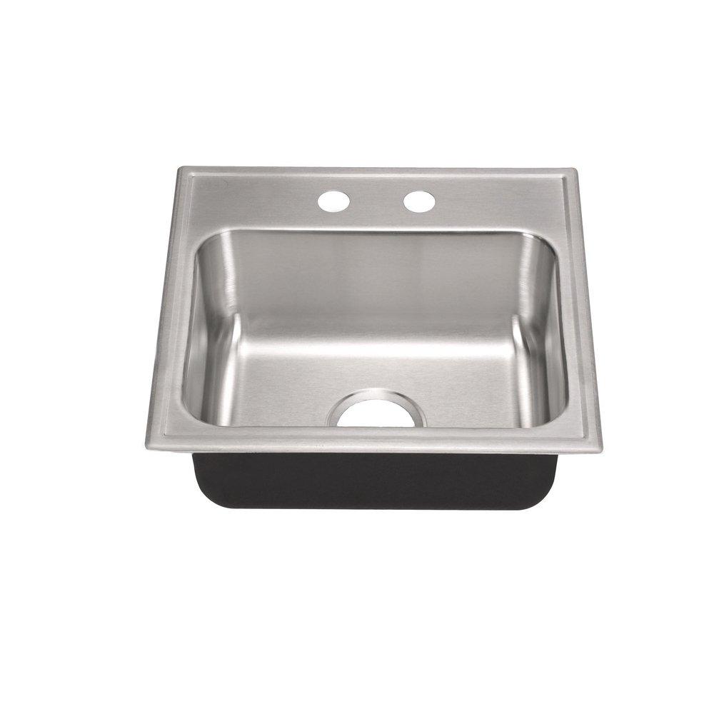 Just Manufacturing Brushed Steel 19 x 17-1/2 in. Stainless Steel Single Bowl Drop-in Kitchen Sink in No. 4 