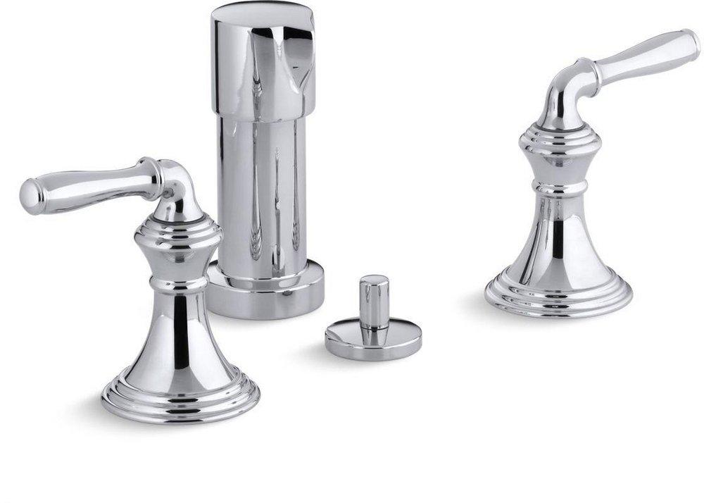 KOHLER Polished Chrome Double Lever Handle Vertical Spray Bidet Faucet 