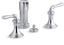 KOHLER Polished Chrome Double Lever Handle Vertical Spray Bidet Faucet 