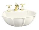3-Hole Pedestal Widespread Oval Bathroom Sink with 8 in. Faucet Centerset and Center Drain in Biscuit
