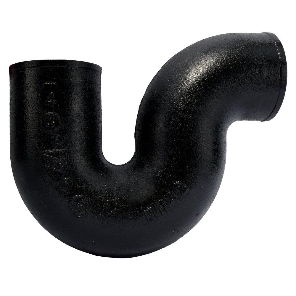 Black No-Hub Cast Iron P-Trap 