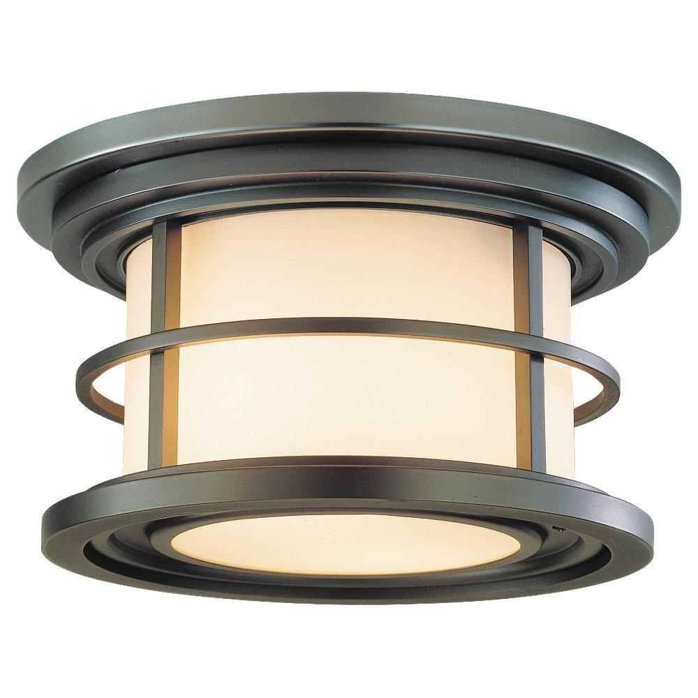 Feiss Burnished Bronze 40W 2-Light Outdoor Flushmount Lantern 