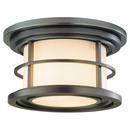 Feiss Burnished Bronze 40W 2-Light Outdoor Flushmount Lantern 
