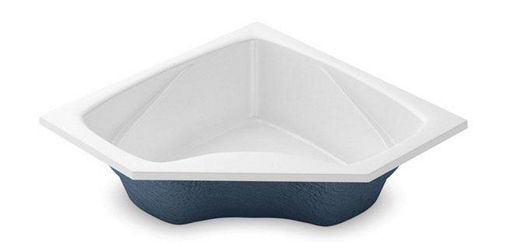 Aker by MAAX White 59 x 59 in. Soaker Drop-In Bathtub with Center Drain 