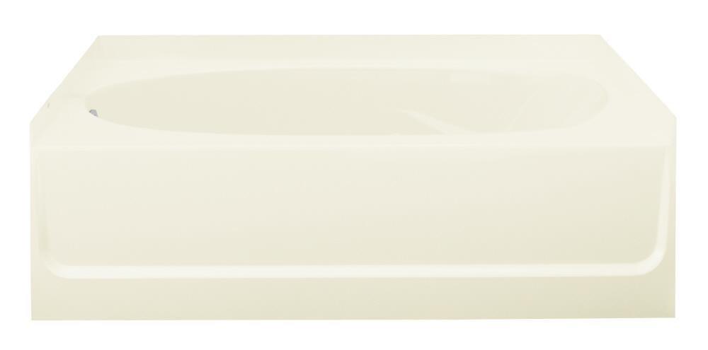 Sterling Biscuit 60 x 42 in. 3-Wall Alcove Bathtub with Left-Hand Drain 