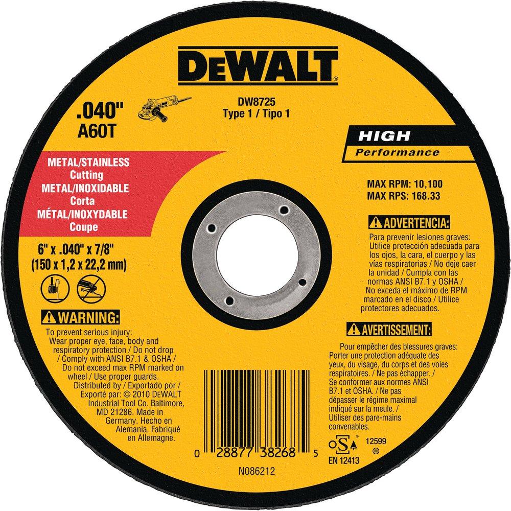 DEWALT Yellow 1/16 in. Grinding Wheel 